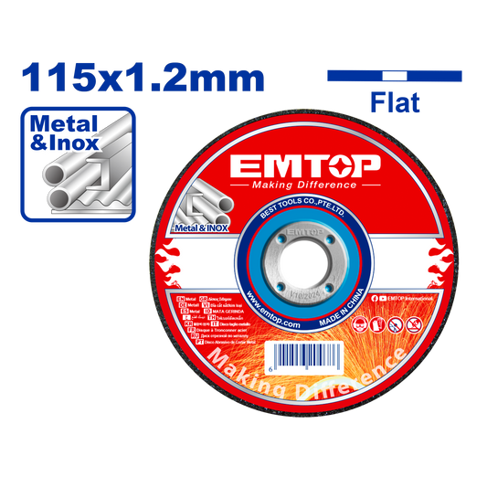 Metal üzrə kəsmə disk, 115 mm x 1.2 mm x 22.2 mm