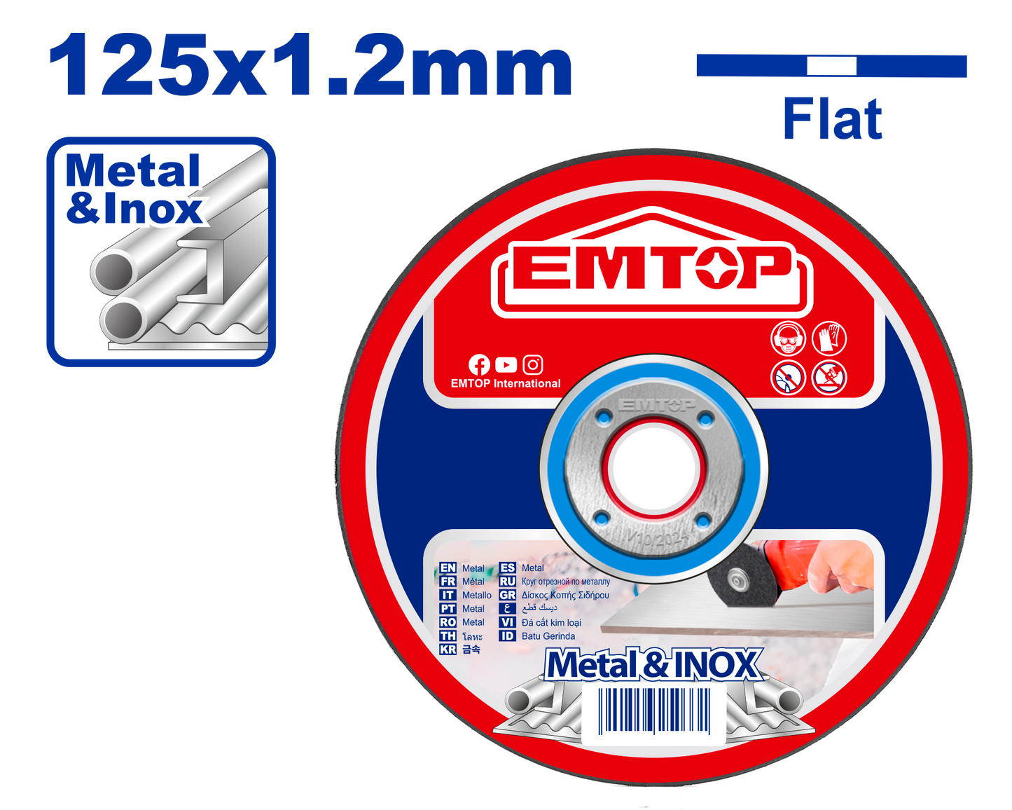 Metal üzrə kəsmə disk, 125 mm x 1.2 mm x 22.2 mm