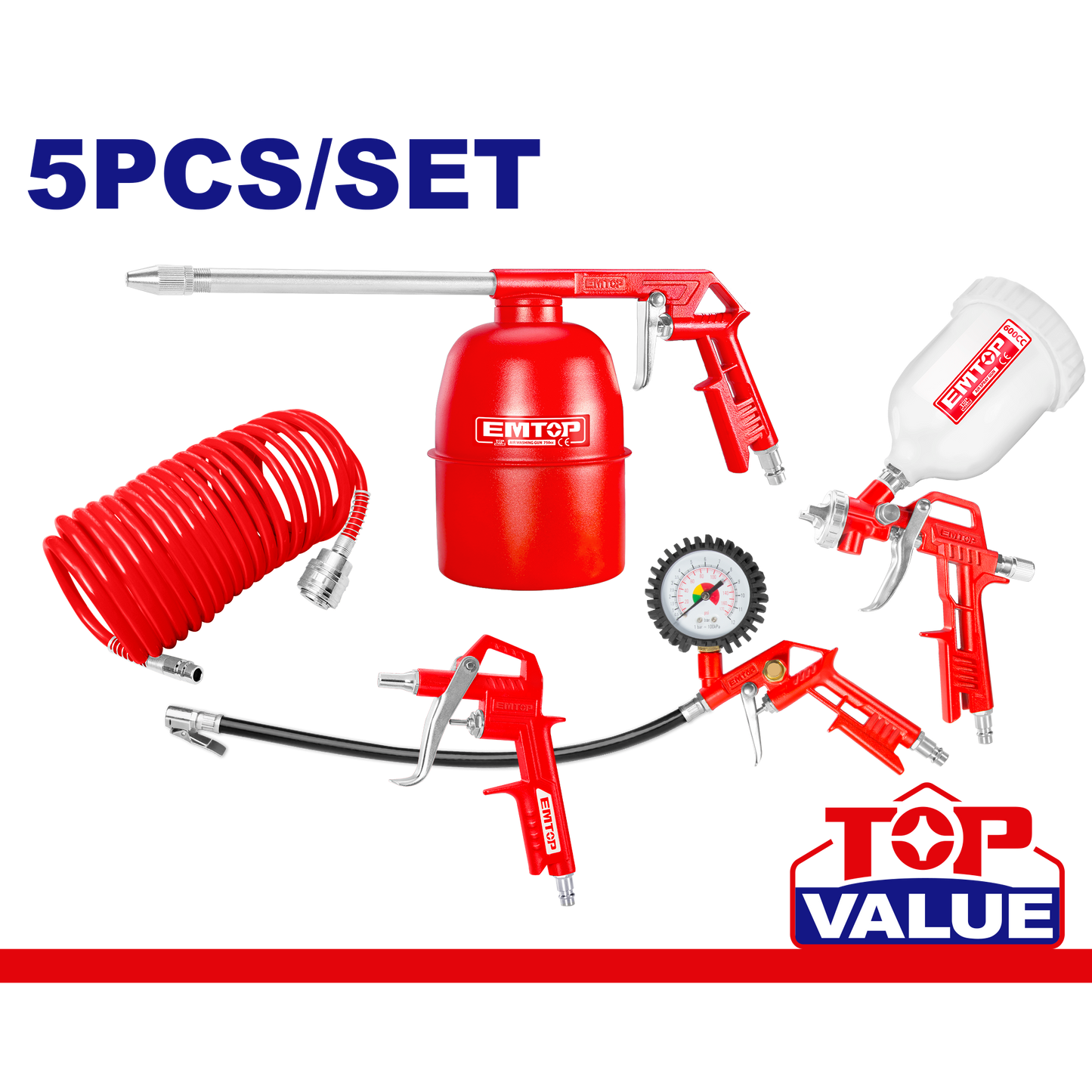 Pnevmatik alətlər dəsti, 5 parça