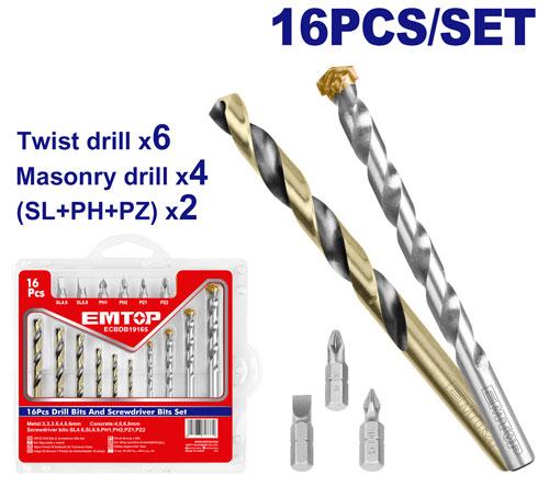 Bitlər ilə qazma dəsti, 16 əd