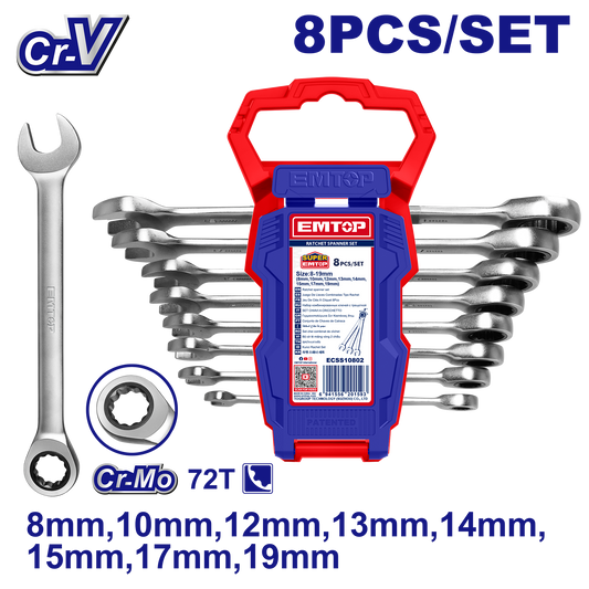 Açar dəsti, 8 əd, 8-19 mm