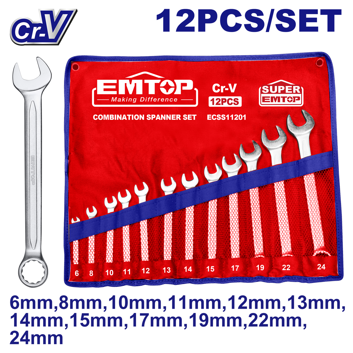 Açar dəsti, 12 əd, 6-24 mm