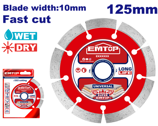 Almaz Diski, 125 mm x 22.2 mm x 10 mm