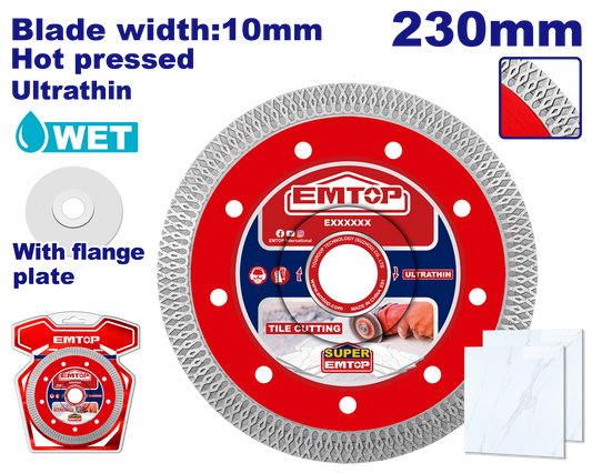 Almaz diski(ultra incə), 230 mm x 22.2 mm x 10 mm