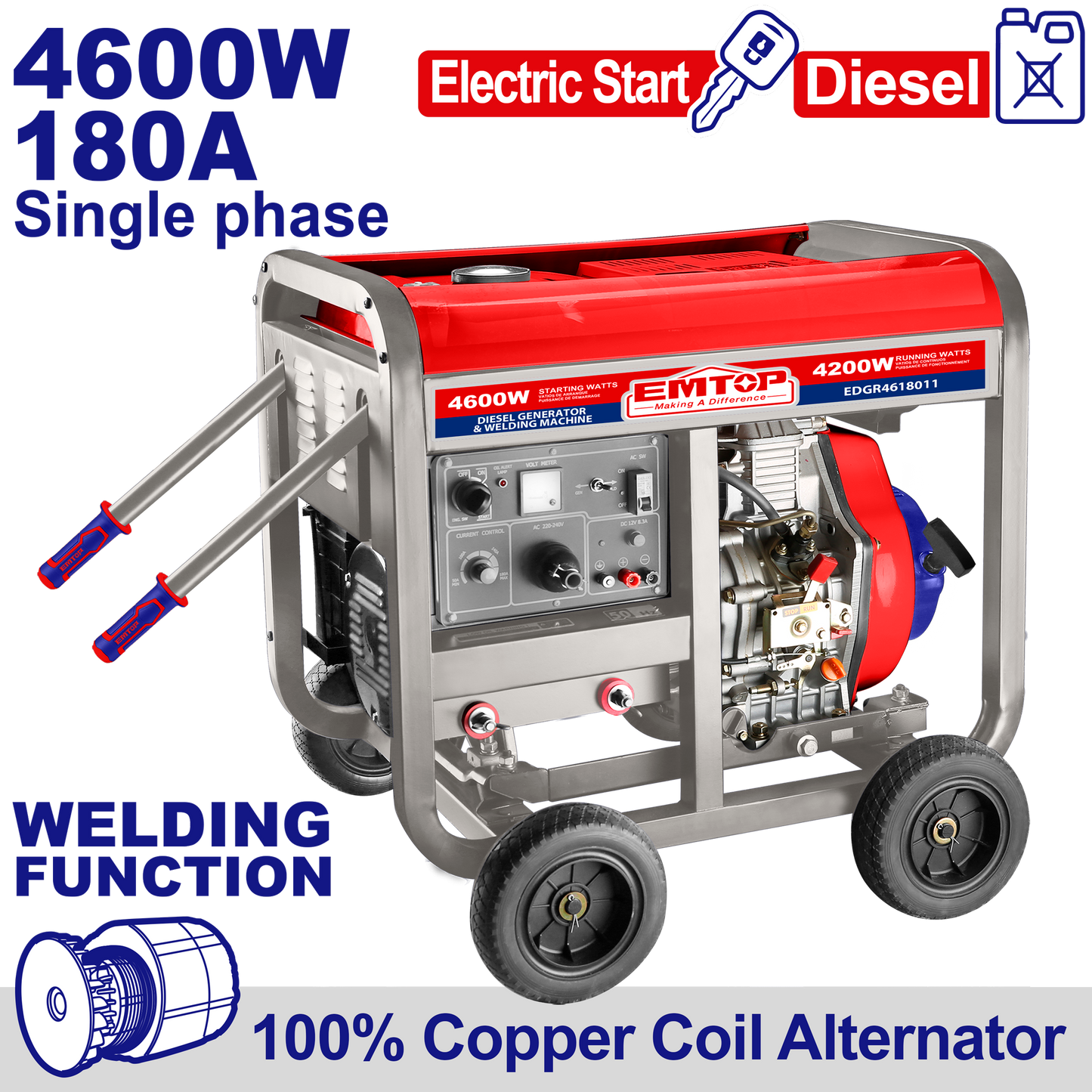 Dizel generator 4.6 KW & Qaynaq aparatı