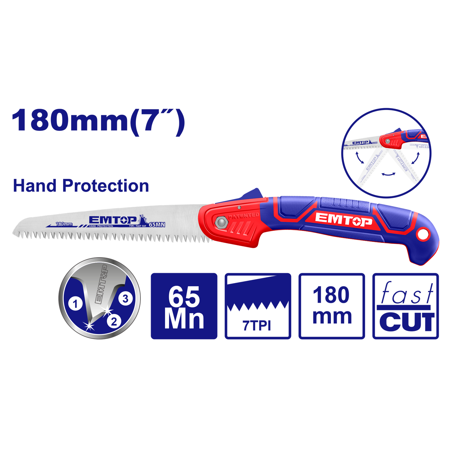 qatlanan mişar, 180mm