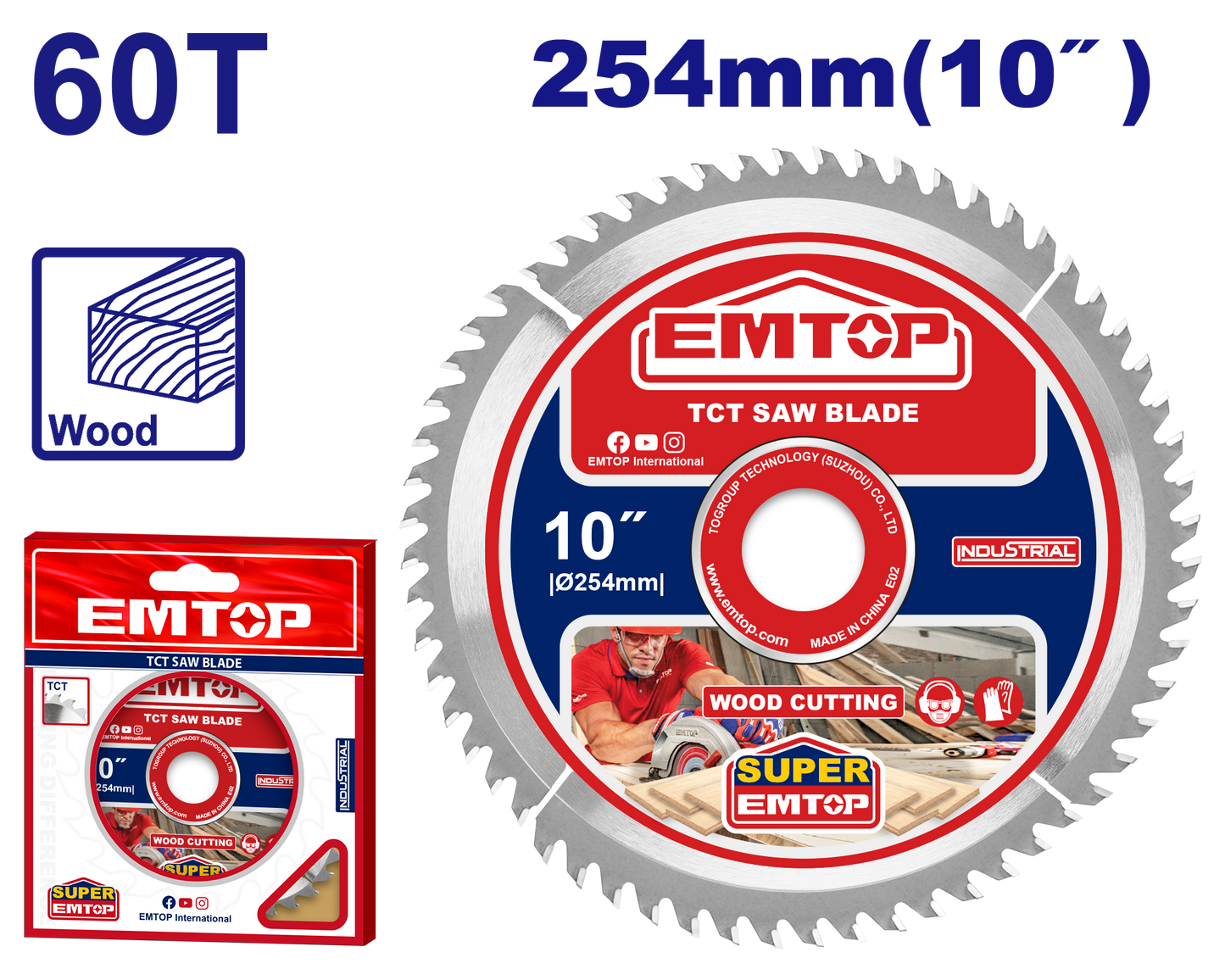 Taxta üzrə kəsmə diski, 254mm