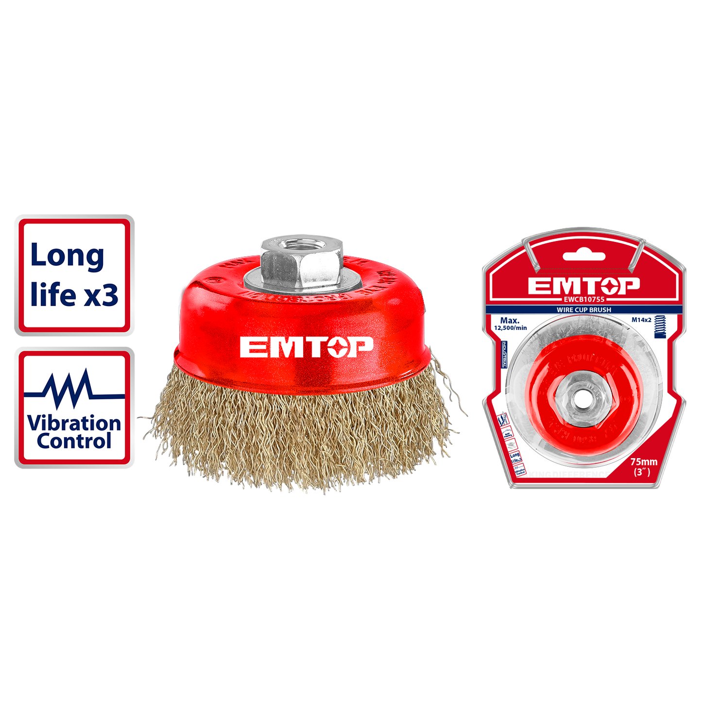 Məftilli fırça, 75 mm