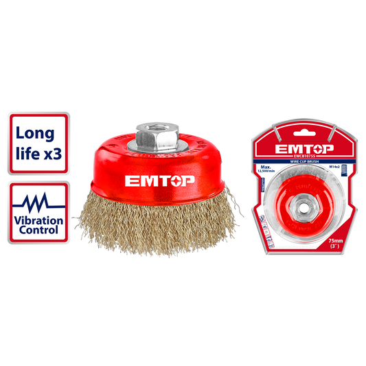 Məftilli fırça, 75 mm