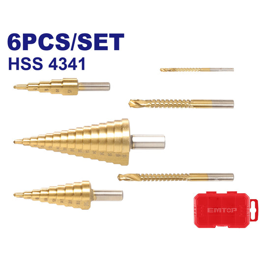 Pillləli qazma ucluğu dəsti HS4341, 6 əd