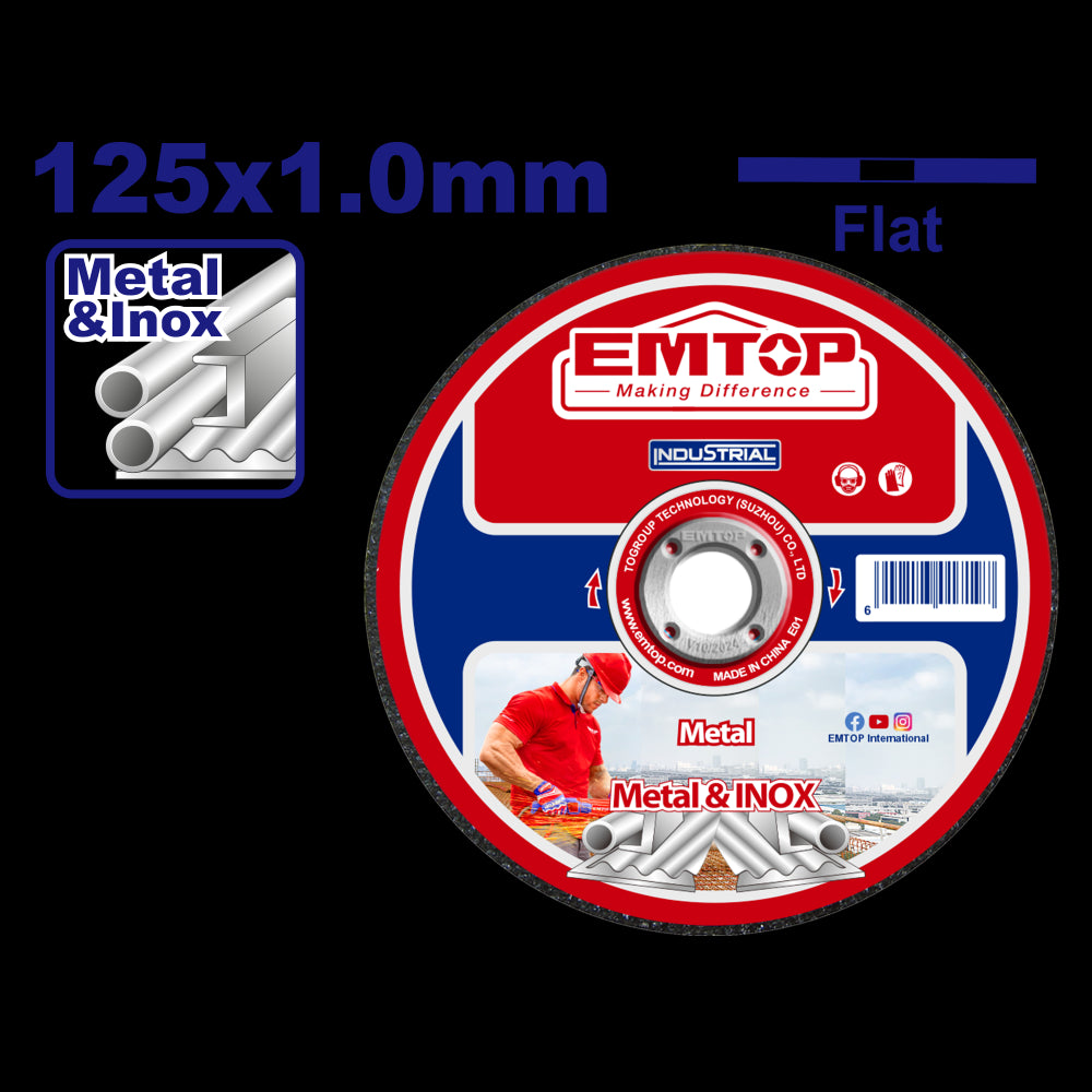 Metal üzrə kəsmə disk, 115 mm x 1.0 mm x 22.2 mm