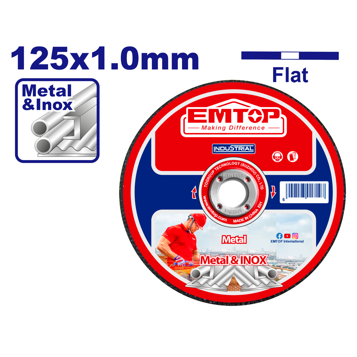 Metal üzrə kəsmə disk, 125 mm x 1.0 mm x 22.2 mm