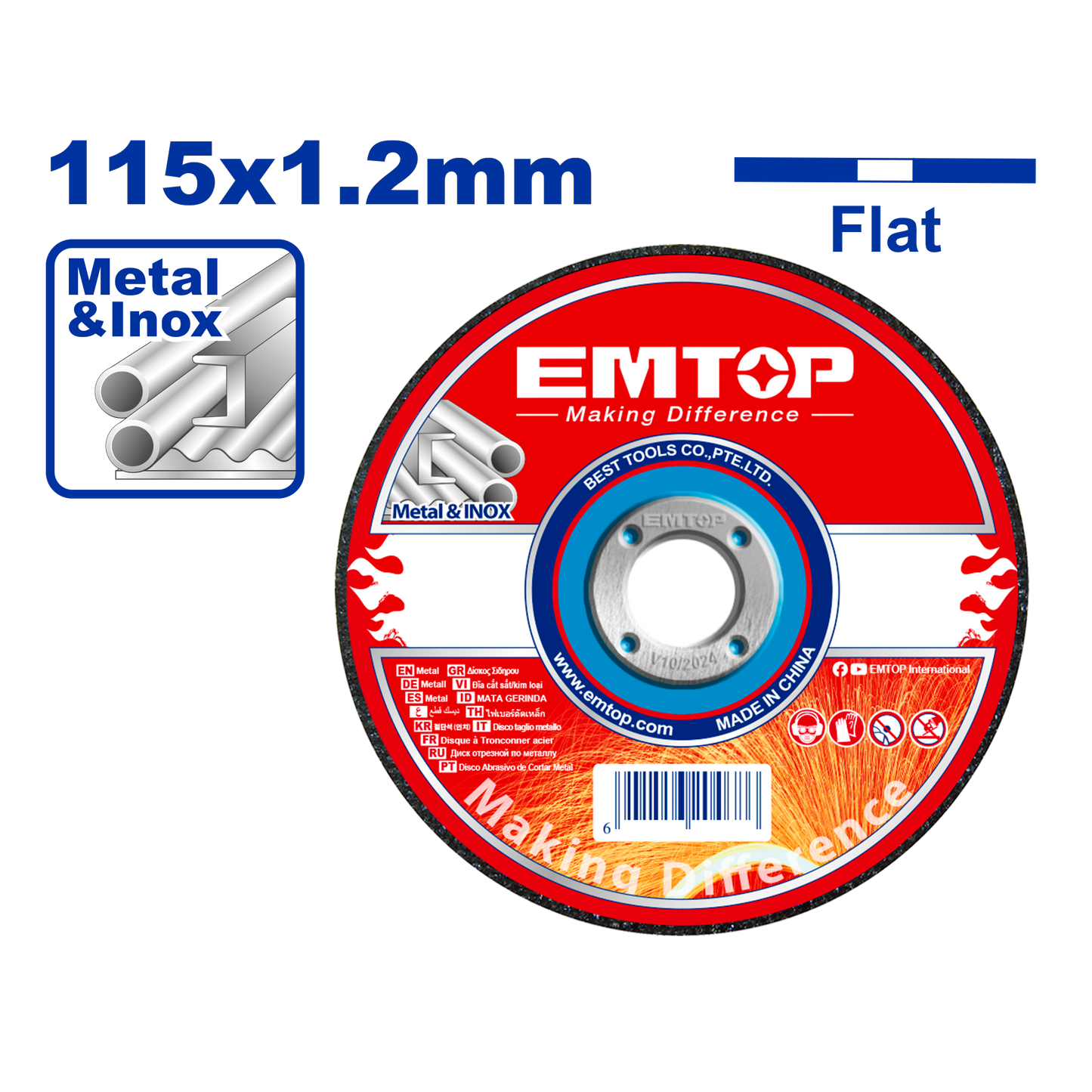Metal üzrə kəsmə disk, 115 mm x 1.2 mm x 22.2 mm