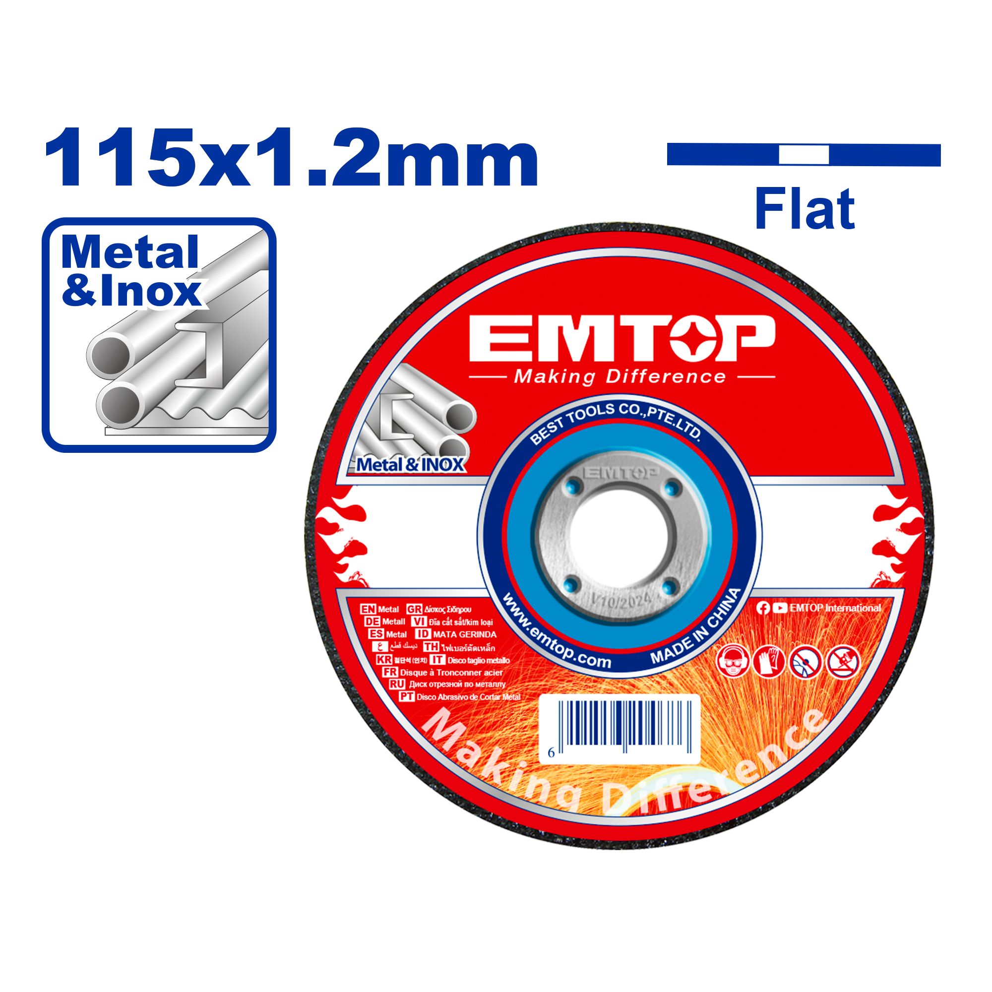 Metal üzrə kəsmə disk, 115 mm x 1.2 mm x 22.2 mm