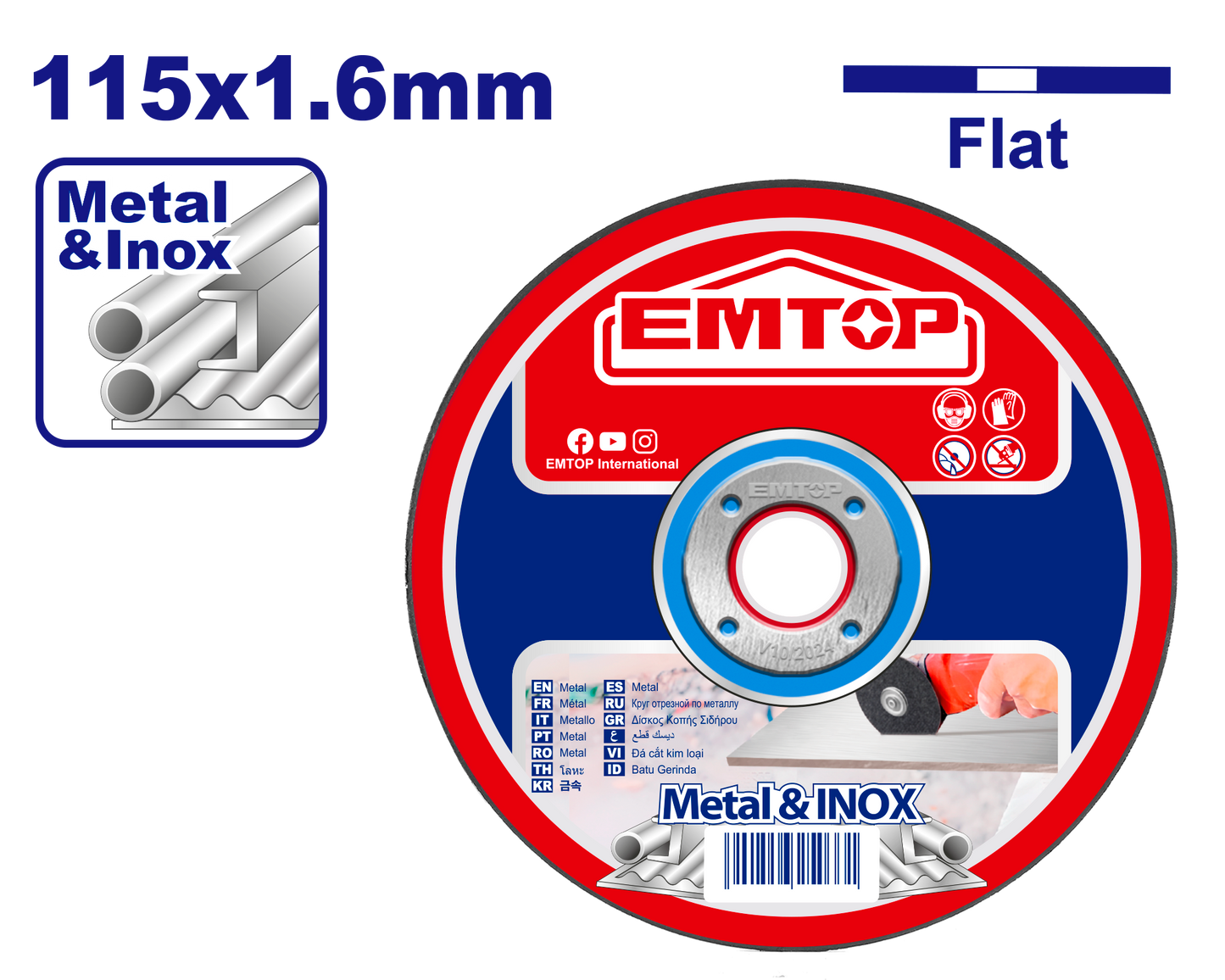 Metal üzrə kəsmə disk, 115 mm x 1.6 mm x 22.2 mm