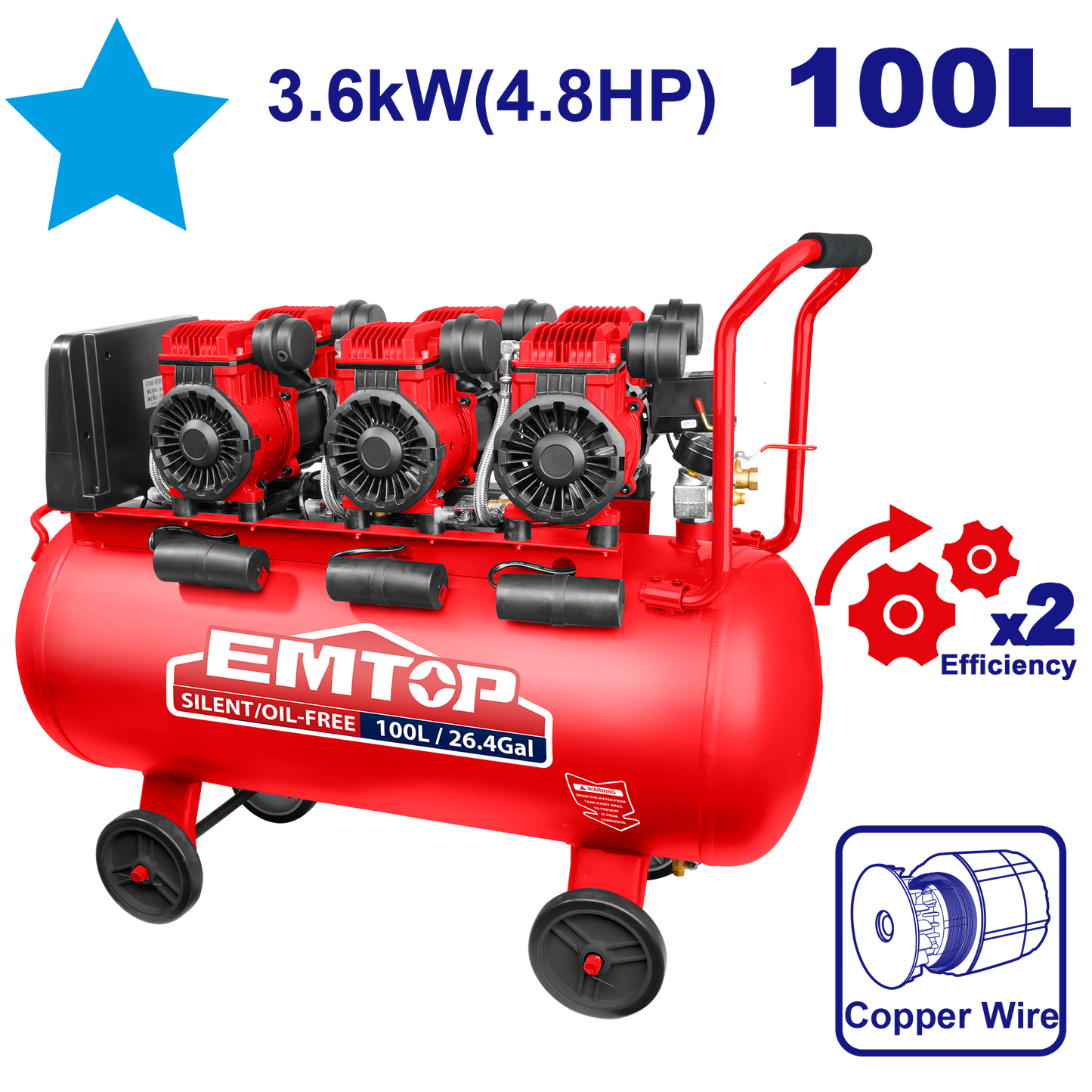 Hava kompressoru, 100L 3.2kW
