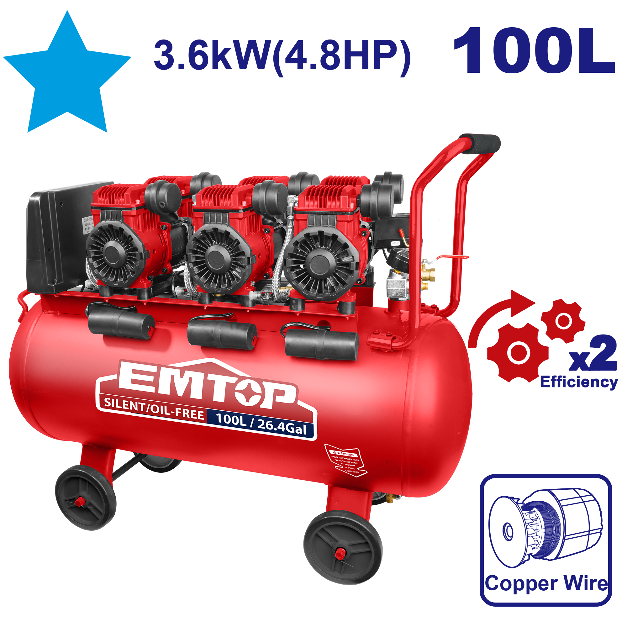 Hava kompressoru, 100L 3.2kW