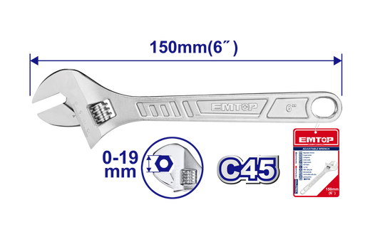 Tənzimlənən açar, 150 mm
