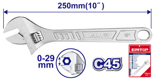 Tənzimlənən açar, 250mm
