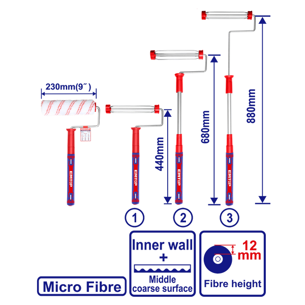 Rolik Seti, 230mm 3 ədəd uzadıcı