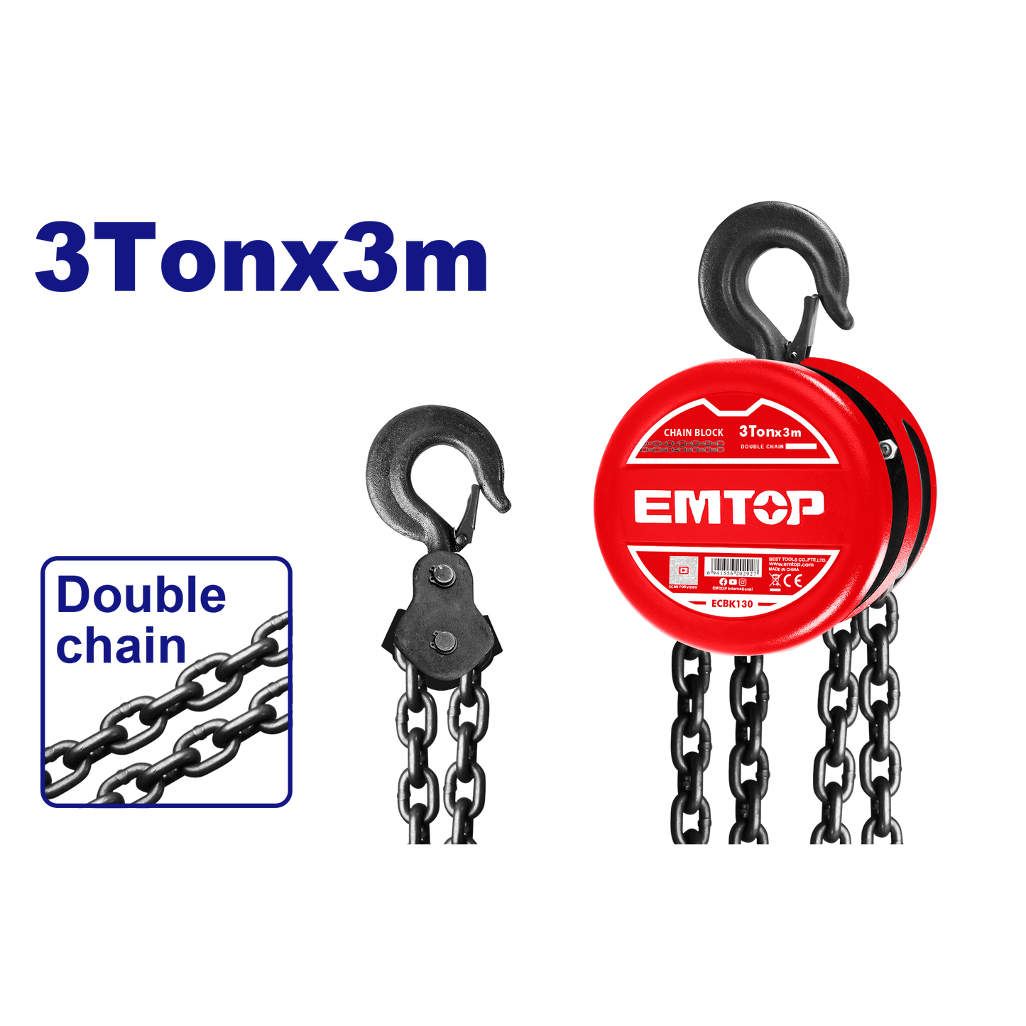 Zəncirli qaldırıcı, 3T - 3M