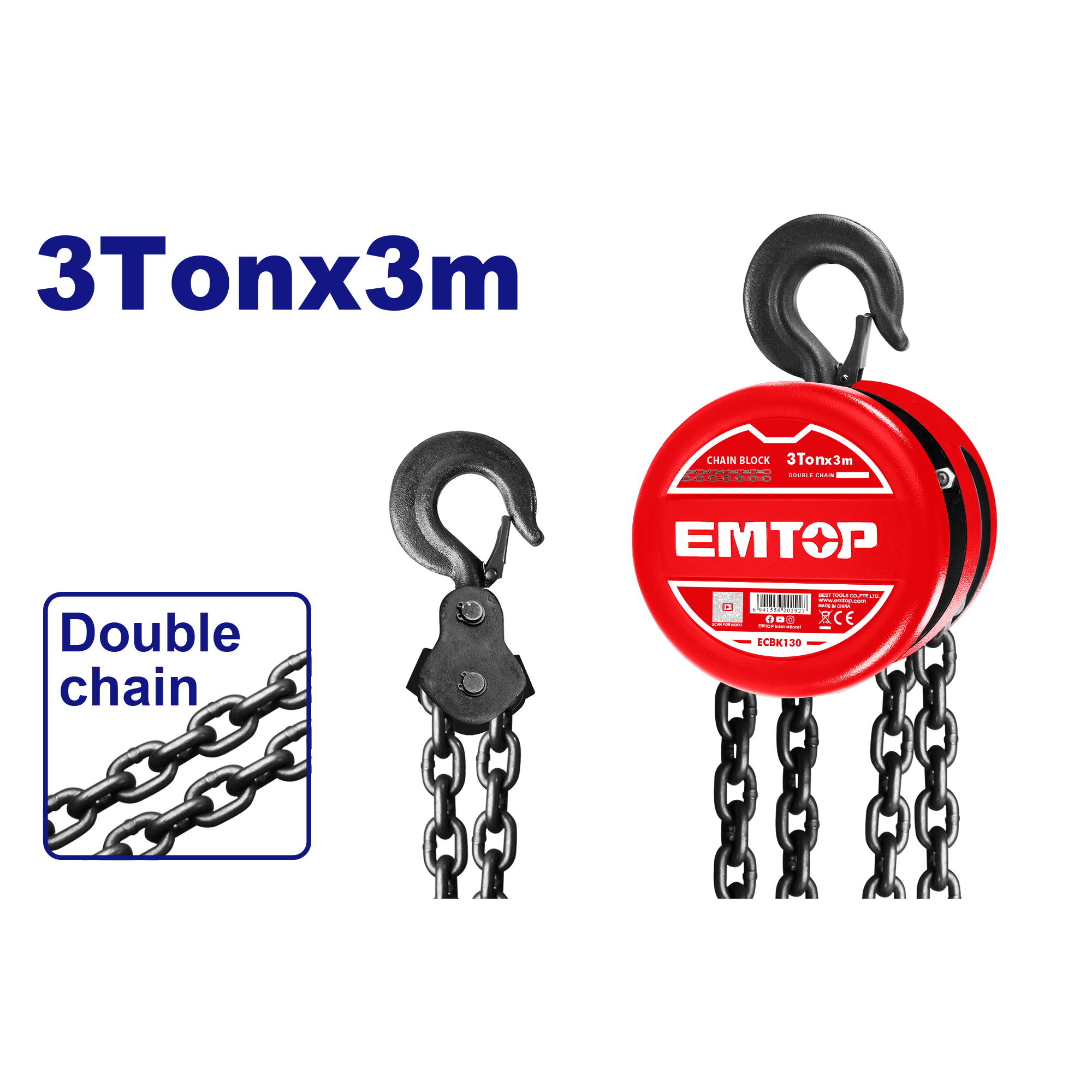 Zəncirli qaldırıcı, 3T - 3M