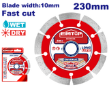 Almaz diski, 230 mm x 22.2 mm x 10 mm