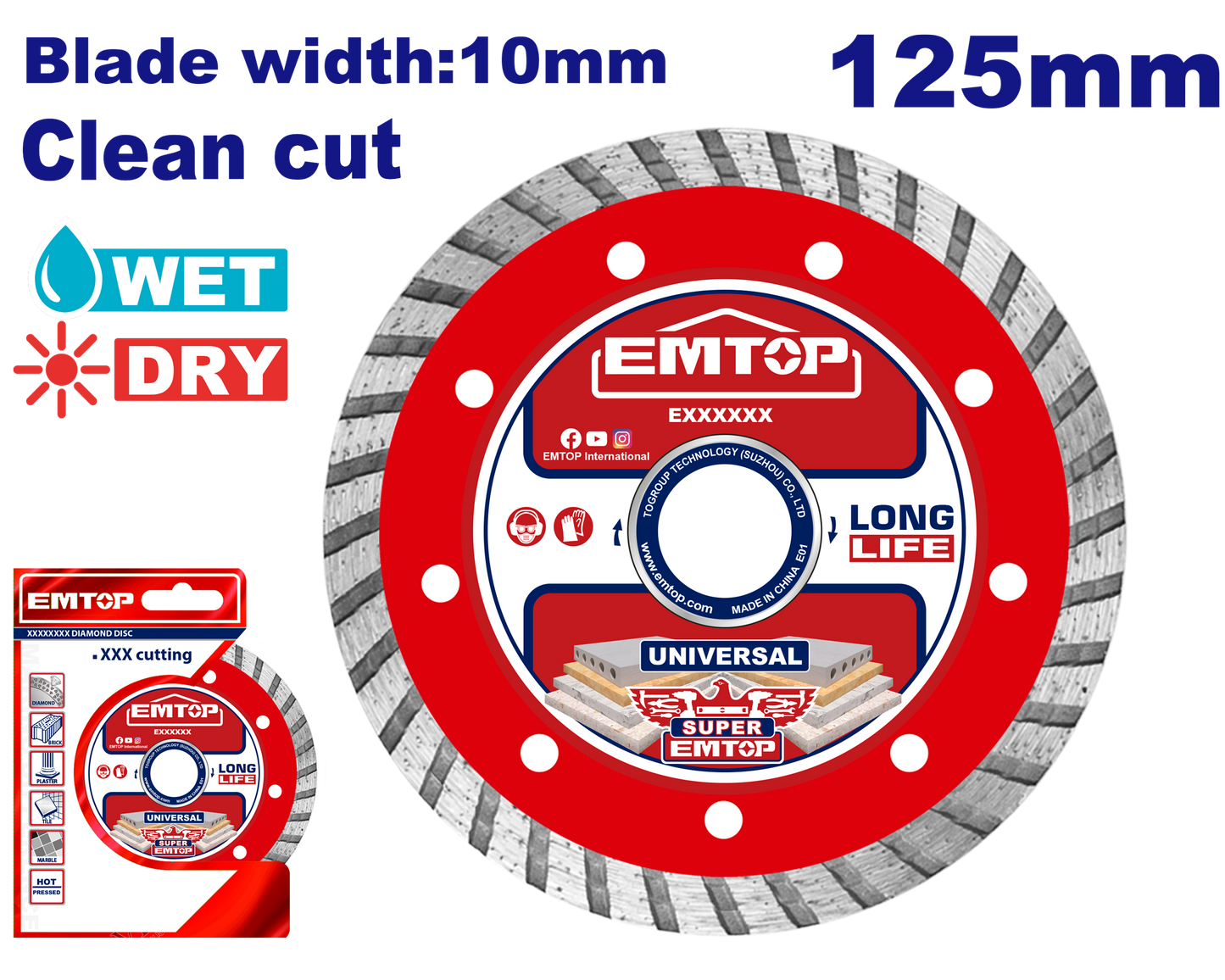 Almaz diski(turbo), 125 mm x 22.2 mm x 10 mm