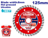 Almaz diski, 125 mm x 22.2 mm x 8 mm