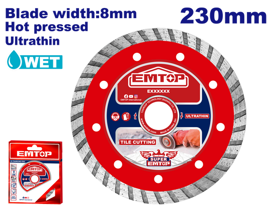 Almaz diski, 230 mm x 22.2 mm x 8 mm