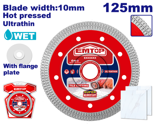 Almaz diski(ultra incə), 125 mm x 22.2 mm x 10 mm