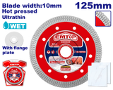 Almaz diski(ultra incə), 125 mm x 22.2 mm x 10 mm