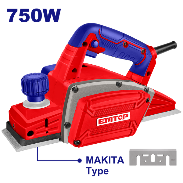 Emtop 750W Rəndə Makita Tipli Bıçaqla EECR0751