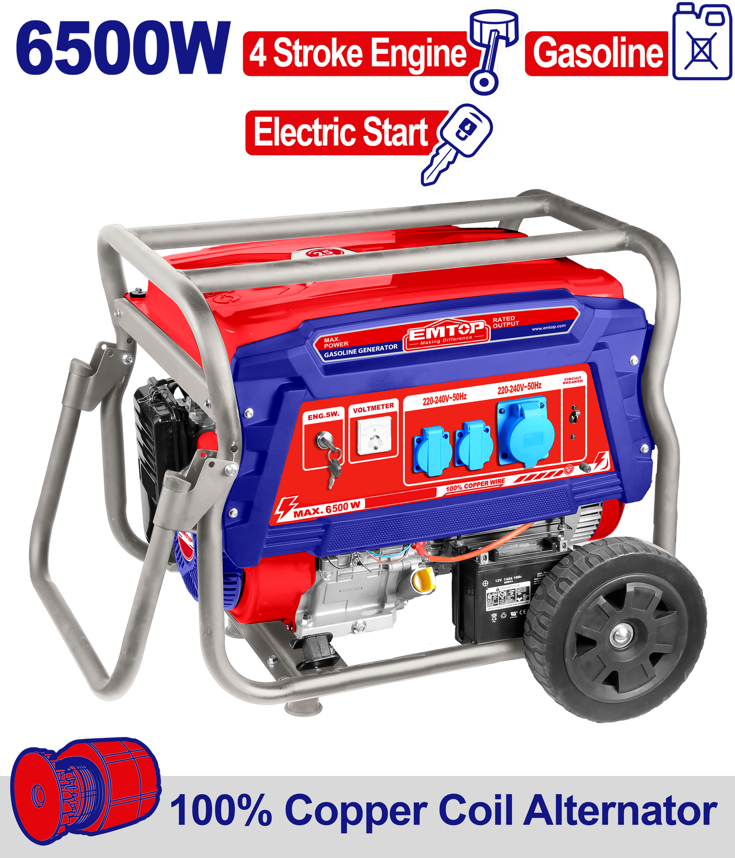 6500W Benzinli Geberator 1Faz