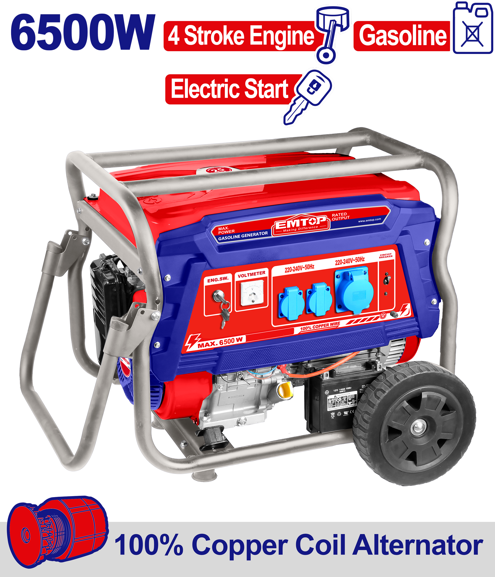 6500W Benzinli Geberator 1Faz