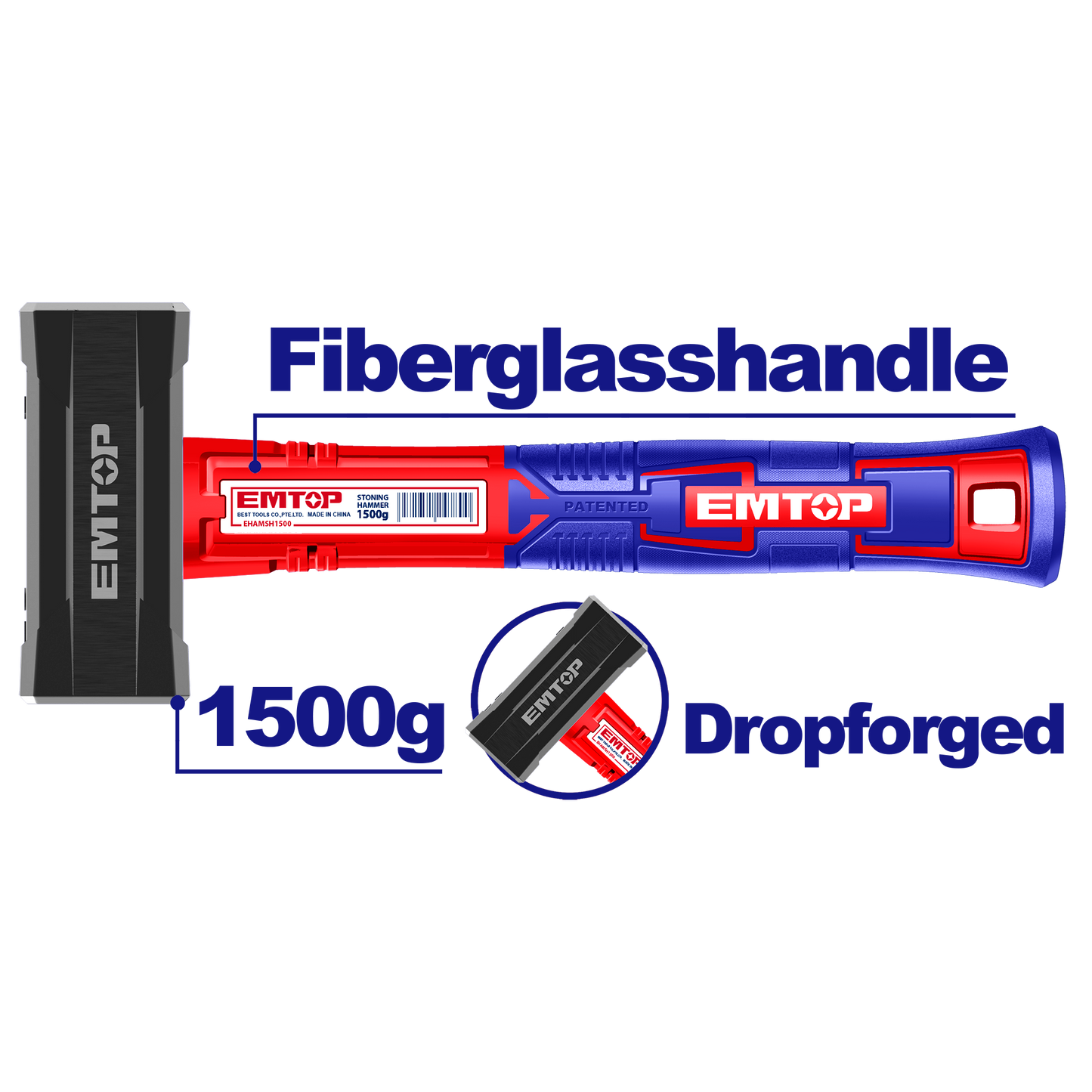 Çəkic, şüşə lif/karbon polad