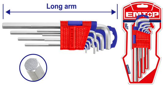 Altıbucaq açarları dəsti, 9 əd