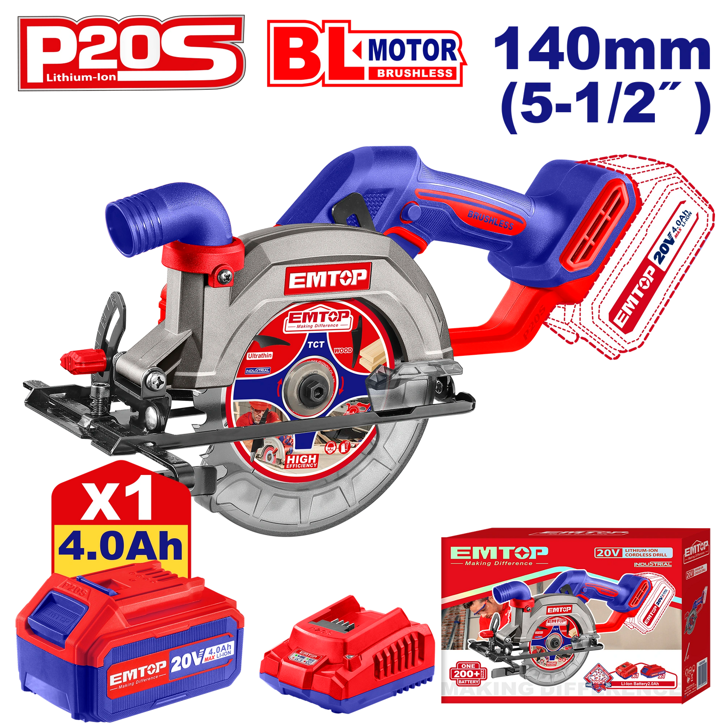 Dairəvi mişar 140mm 20V
