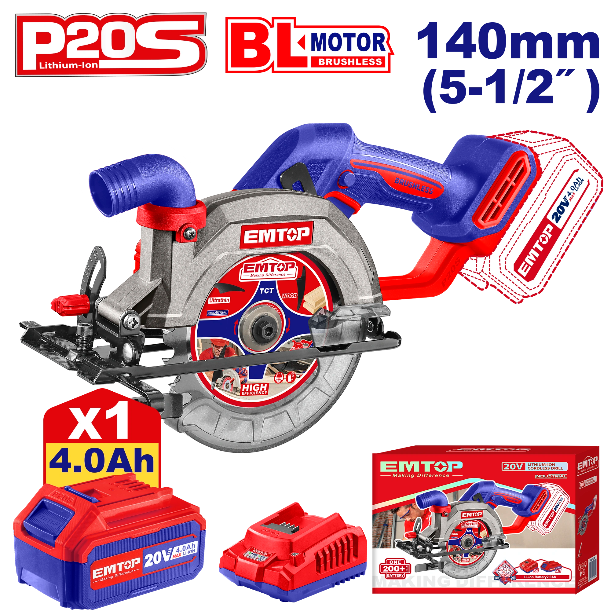 Dairəvi mişar 140mm 20V