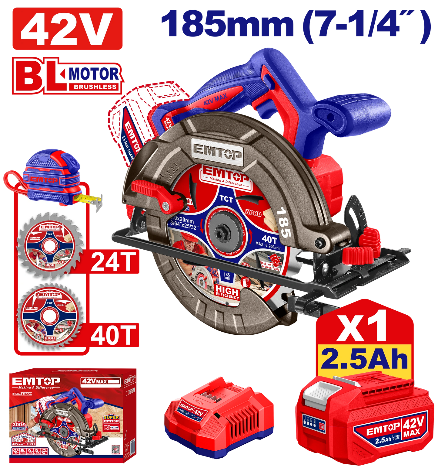 Dairəvi Mişar, 185mm 42V