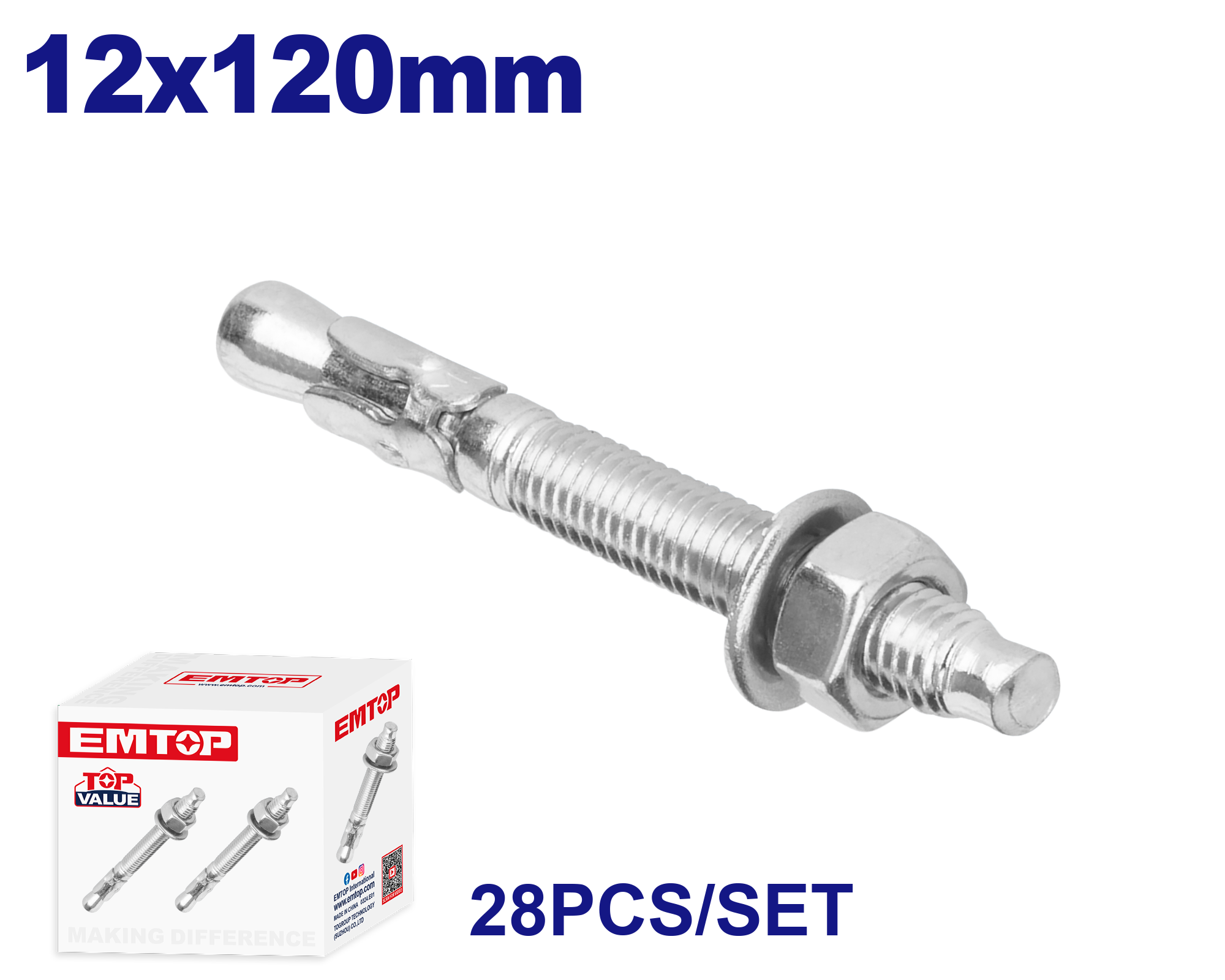 Anker Bolt 12x120mm 28 ədəd