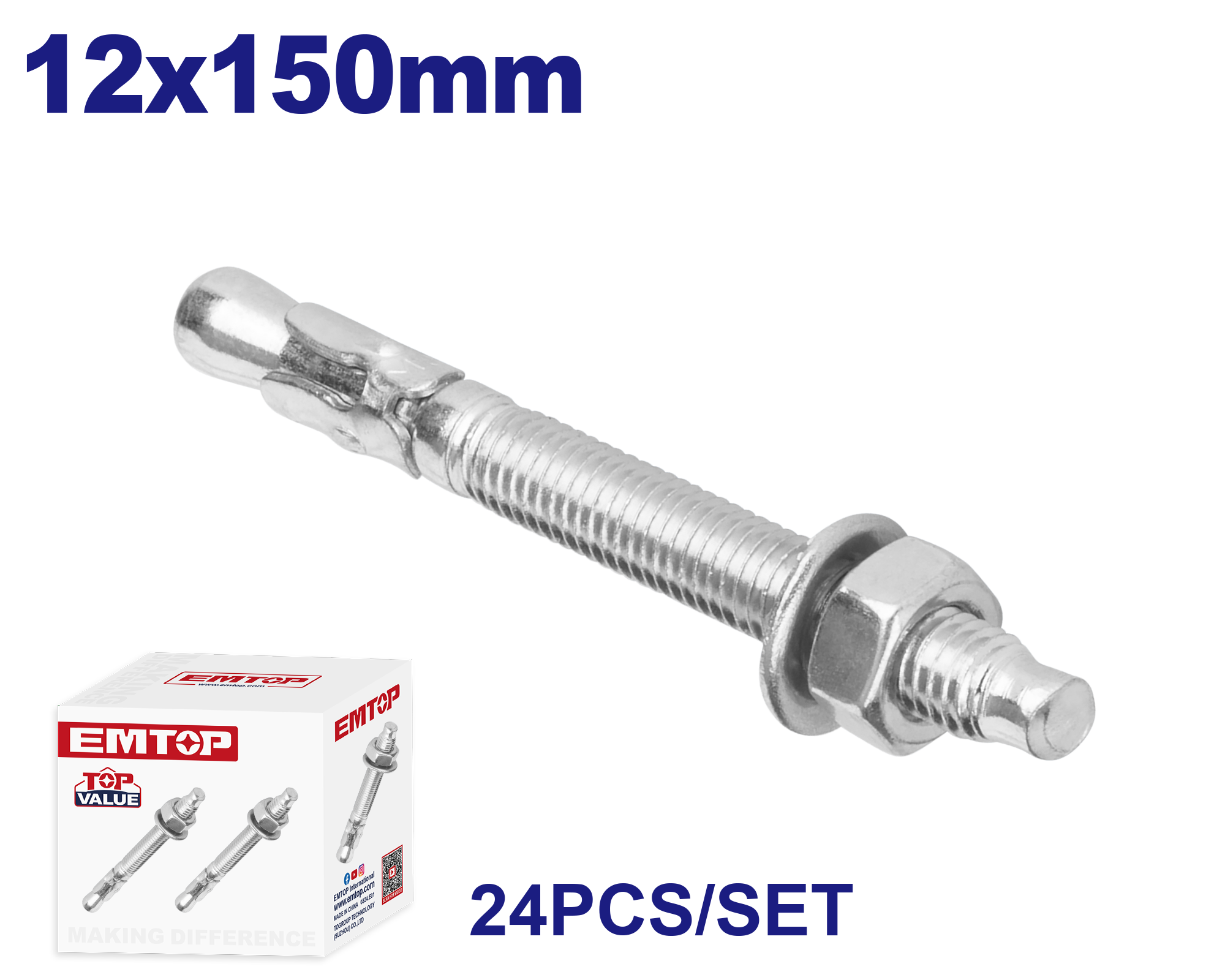Anker Bolt 12x150mm 24 ədəd
