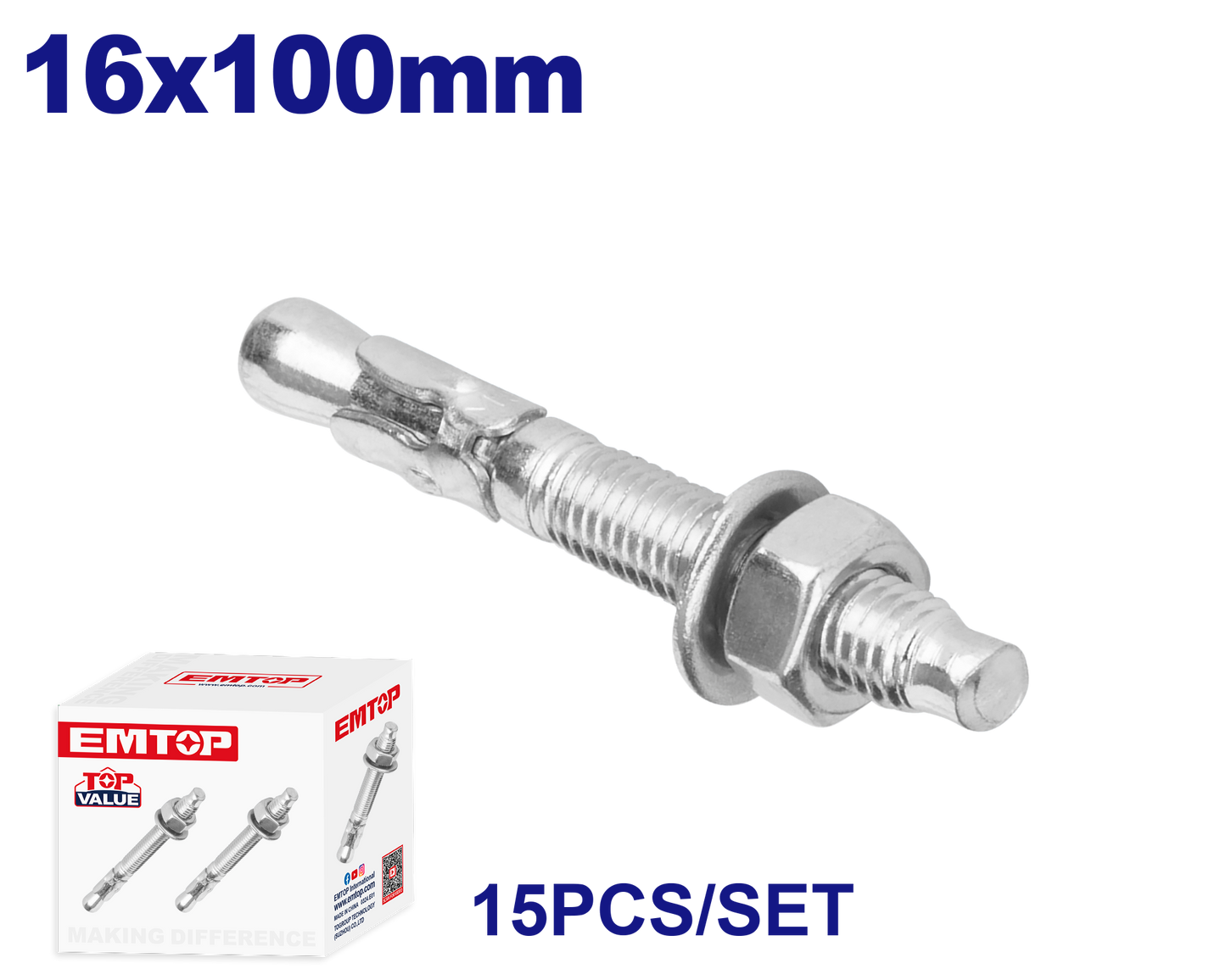 Anker Bolt 16x100mm 15 ədəd