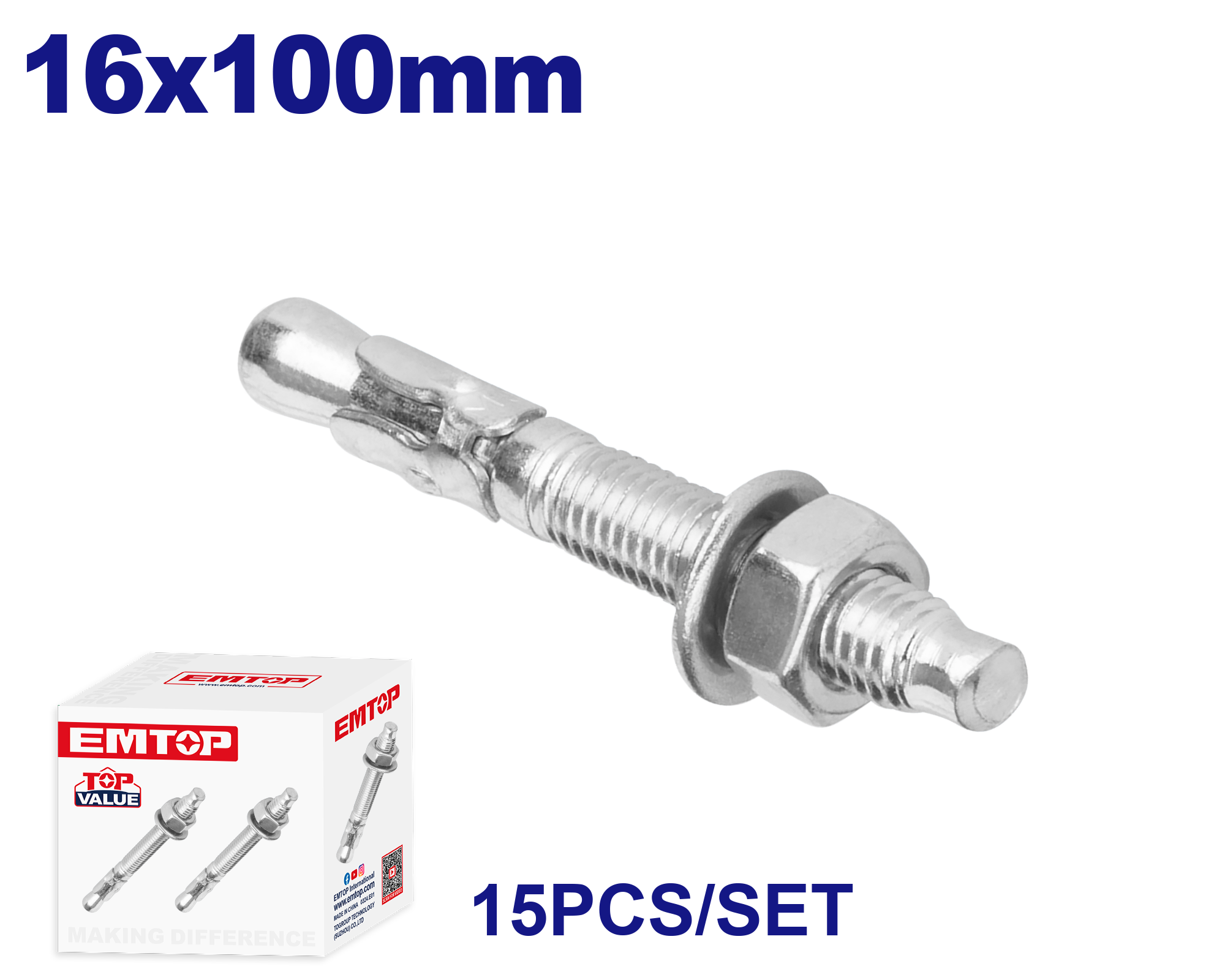 Anker Bolt 16x100mm 15 ədəd