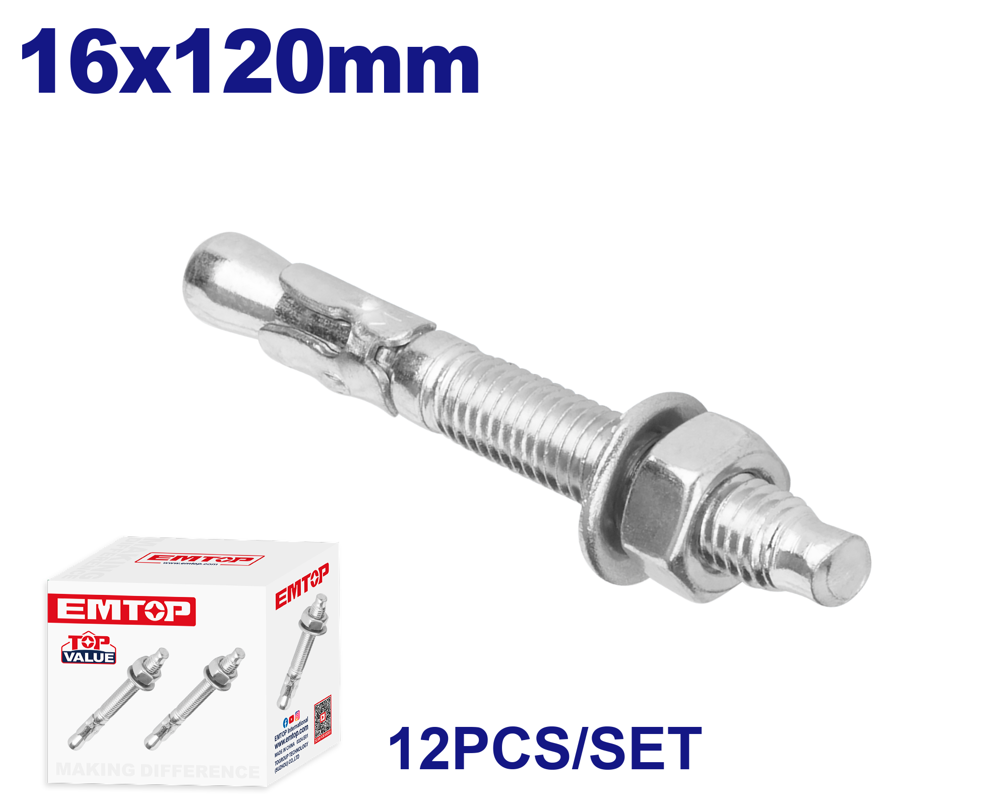 Anker Bolt 16x120mm 12 ədəd