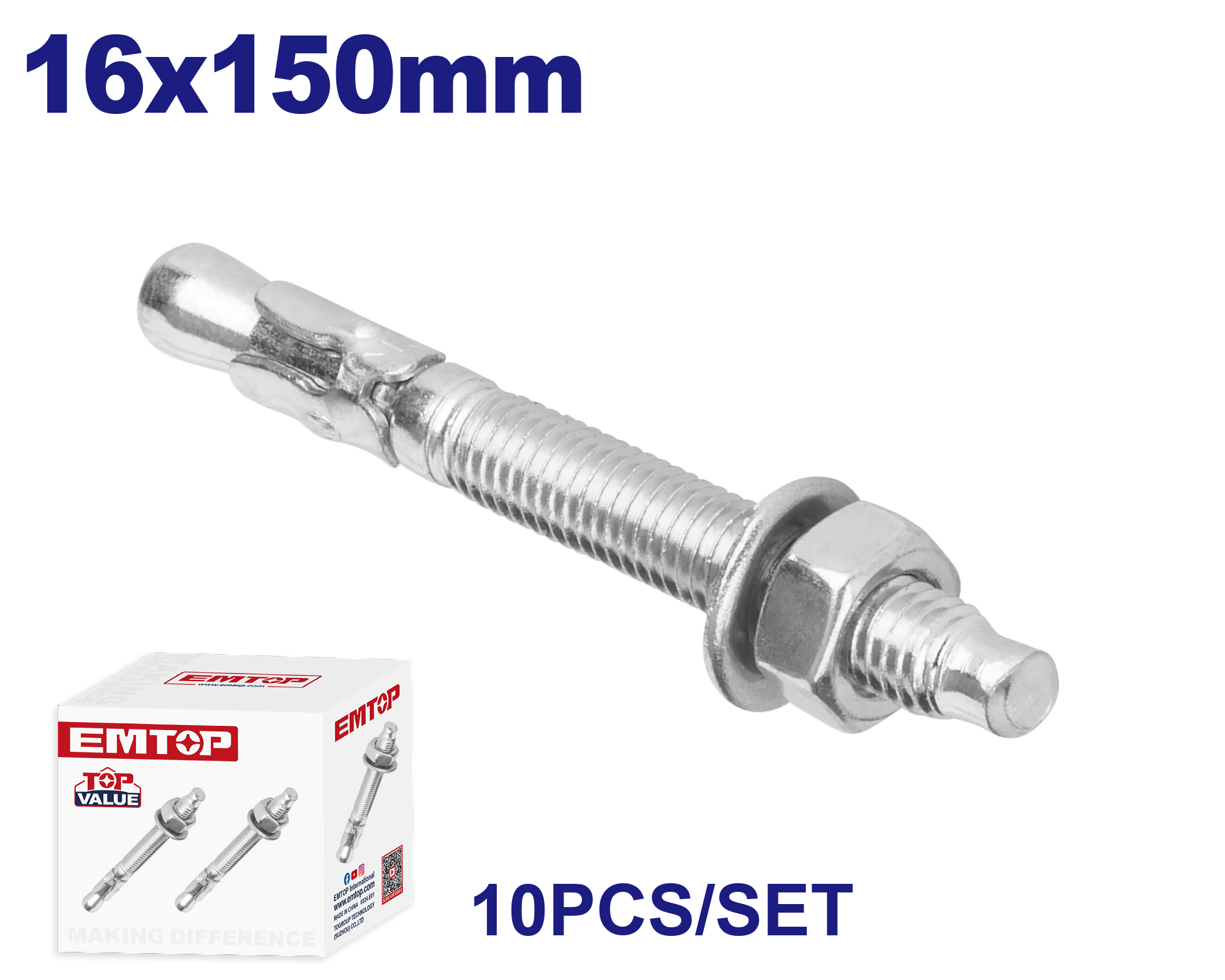 Anker Bolt 16x150mm 10 ədəd