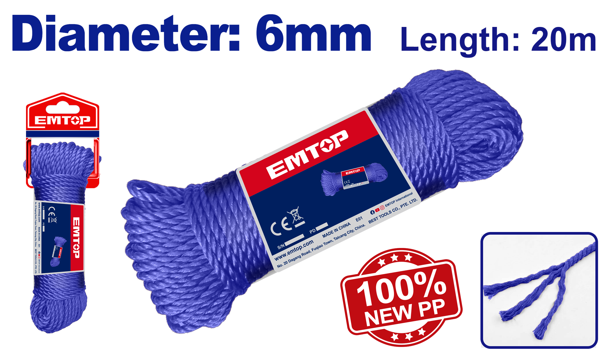 Emtop İp 6mm 20M