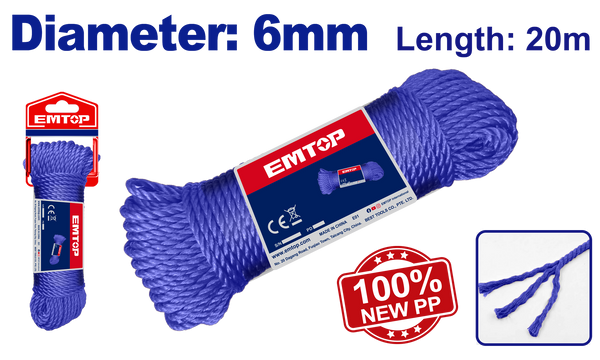 Emtop İp 6mm 20M