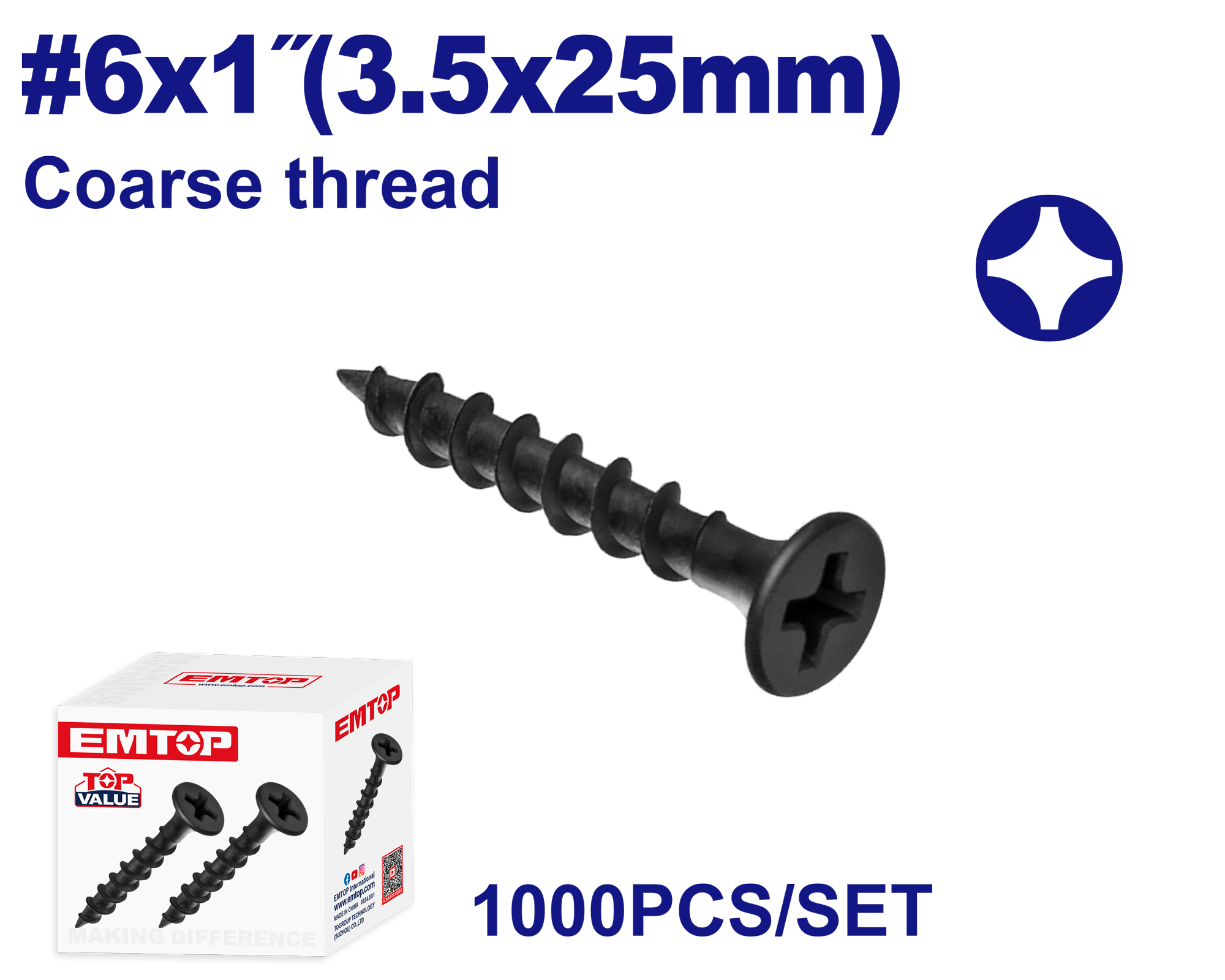 3.5x25mm şurup 1000 ədəd