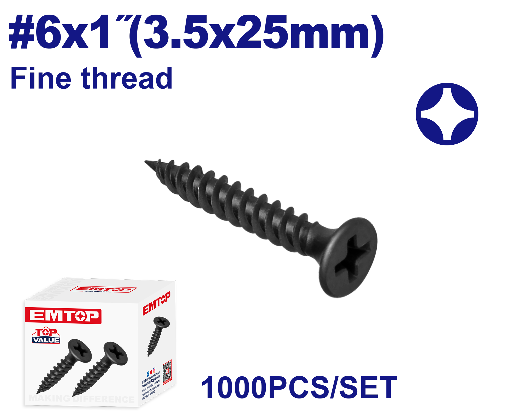3.5x25mm şurup 1000 ədəd